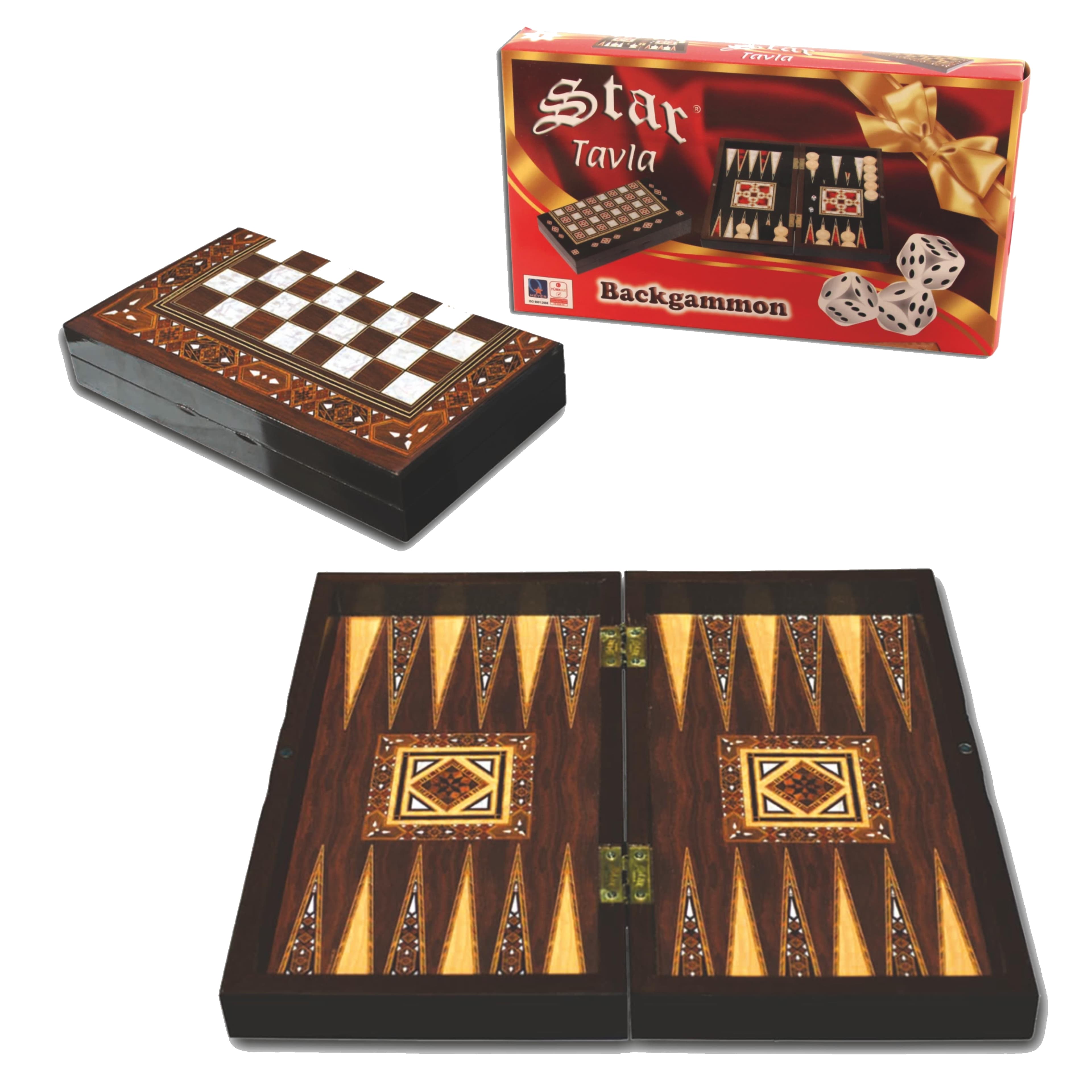 STAR ANTİK MİNİ MOZAİK SEDEF TAVLA